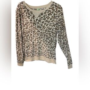 Honeydew Leopard Print Sweatshirt XL Neutral Animal Print